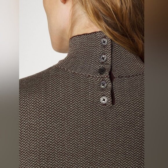 Lauren Ralph Lauren Faux Leather Trim 100% Merino Wool Sweaterdress Sz. 1X - Picture 7 of 16